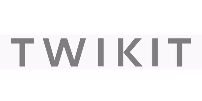 Tekstlogo met het woord TWIKIT in grijze hoofdletters op een witte achtergrond.