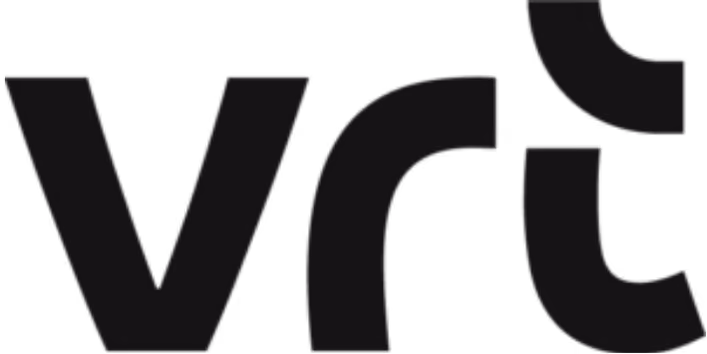 VRT-logo met gestileerde zwarte letters.