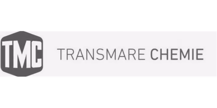 Transmare Chemie logo with TMC letters inside a hexagon shape.