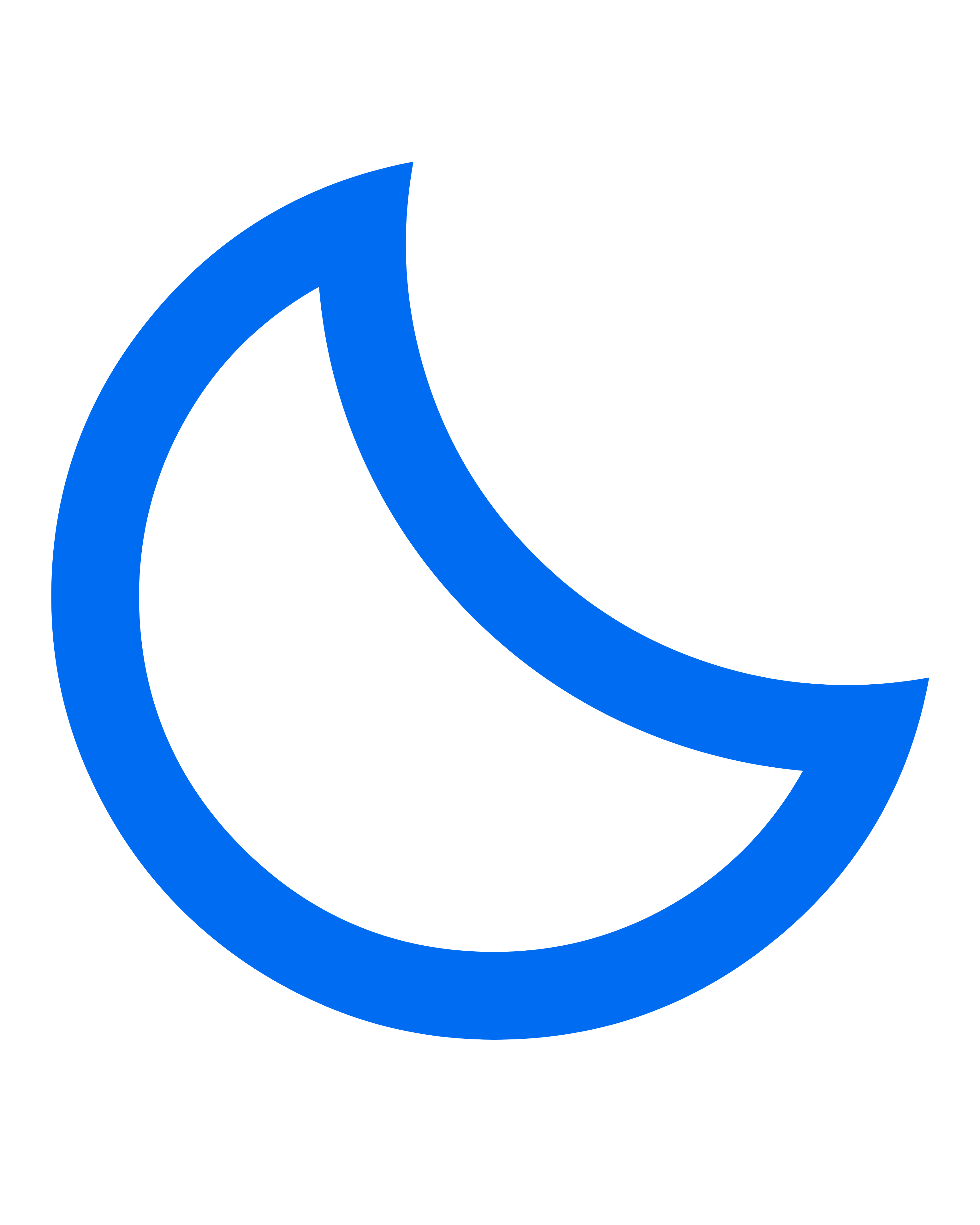 Blauwe halve maanvormige lijn tegen een zwarte achtergrond.