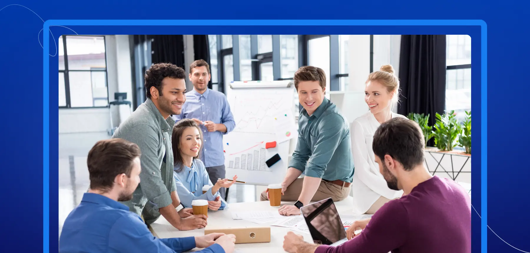 Business team discussing contract lifecycle management and eSignature processes