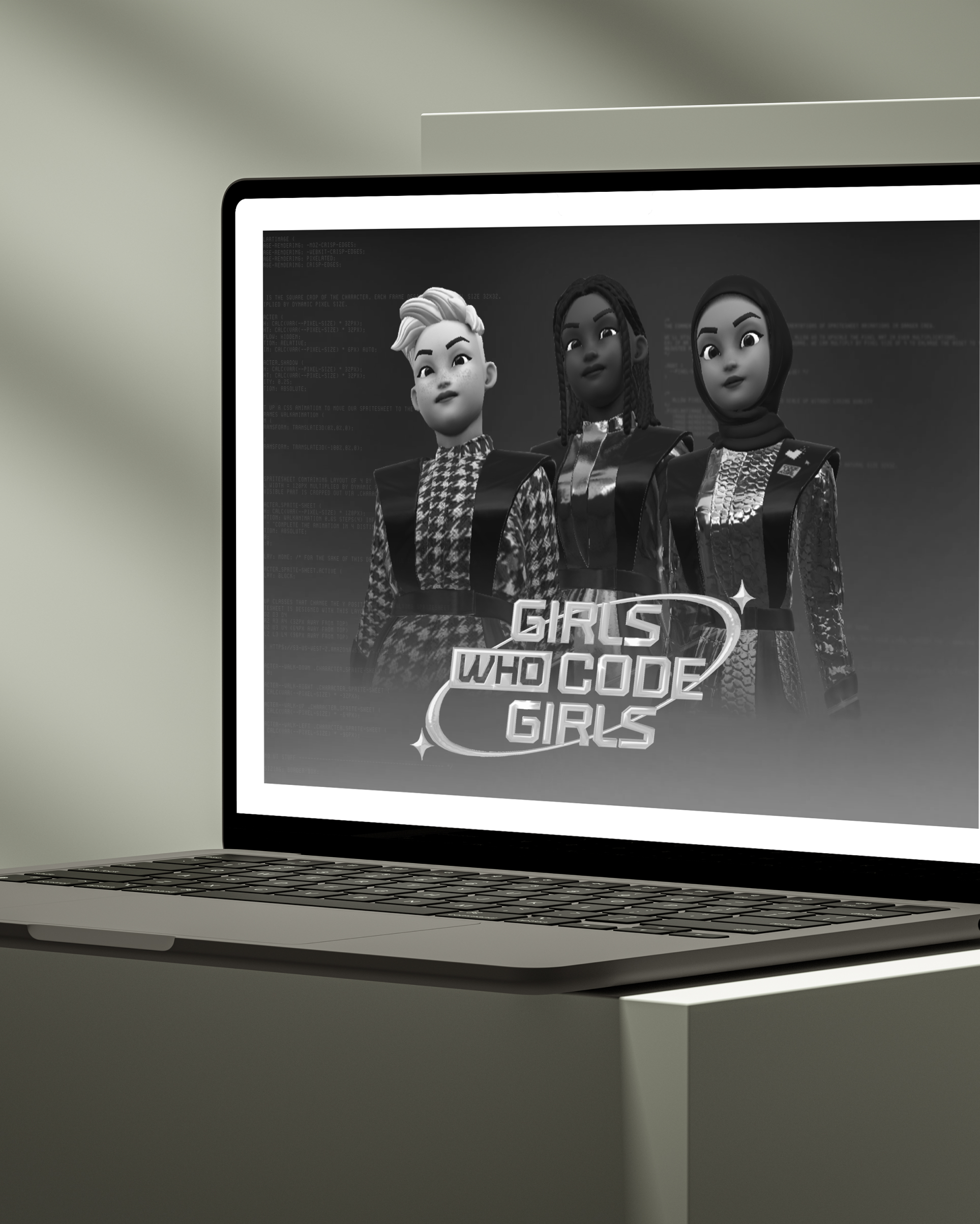 Mockup of a laptop to illustrate the projects