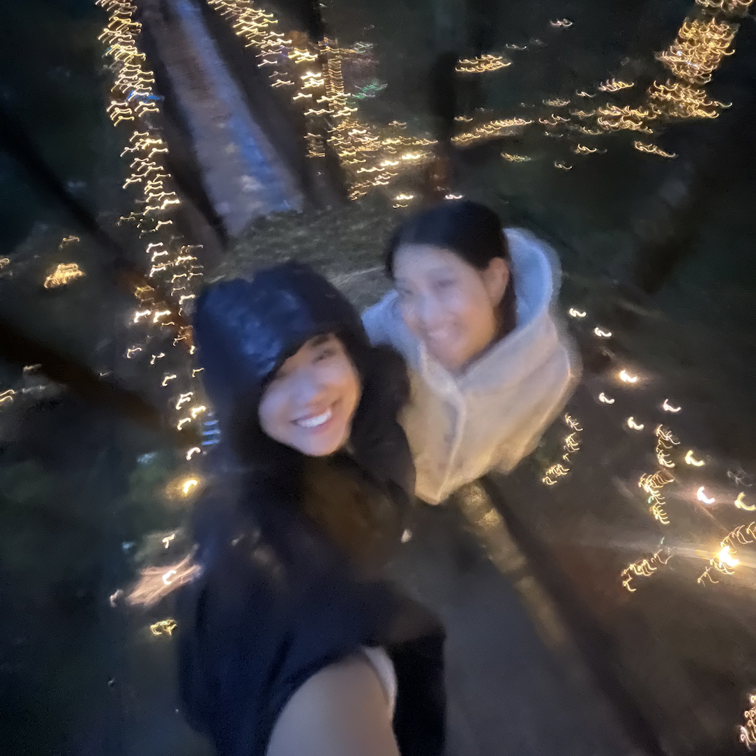 Lydia and sister on suspension bridge in Vancouver, Canada.
