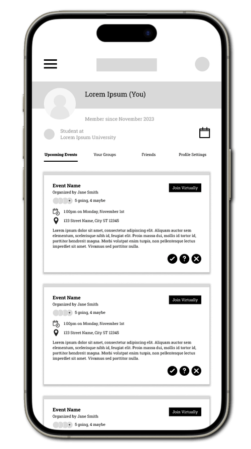 Groovr app low-fidelity home page with order confirmation banner