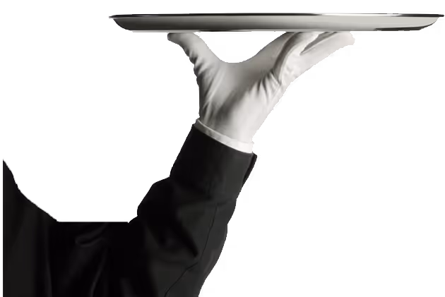 white glove serving tray