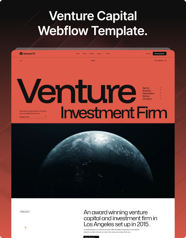 Venture FZ – Venture Capital Webflow Template