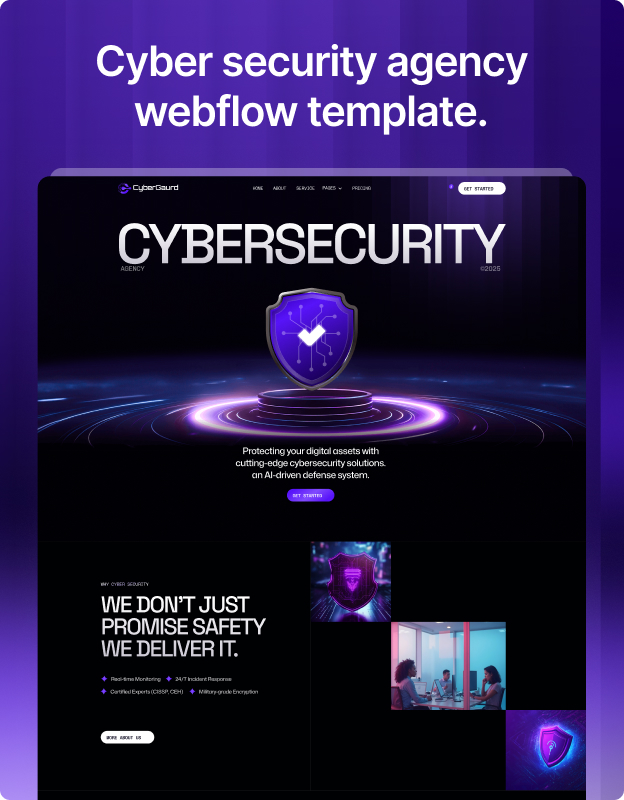 CyberGuard – Cybersecurity Agency Webflow Template