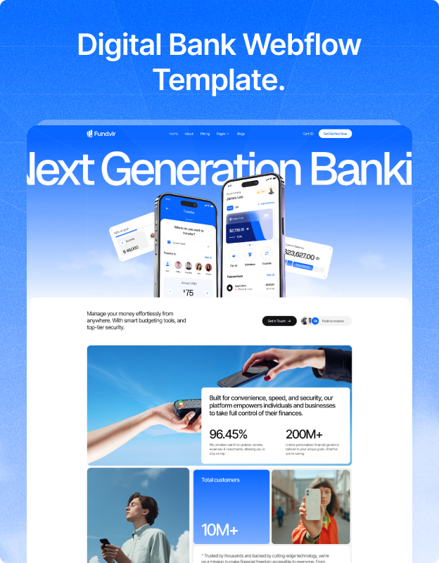 Fundvir – Digital Bank Webflow Template