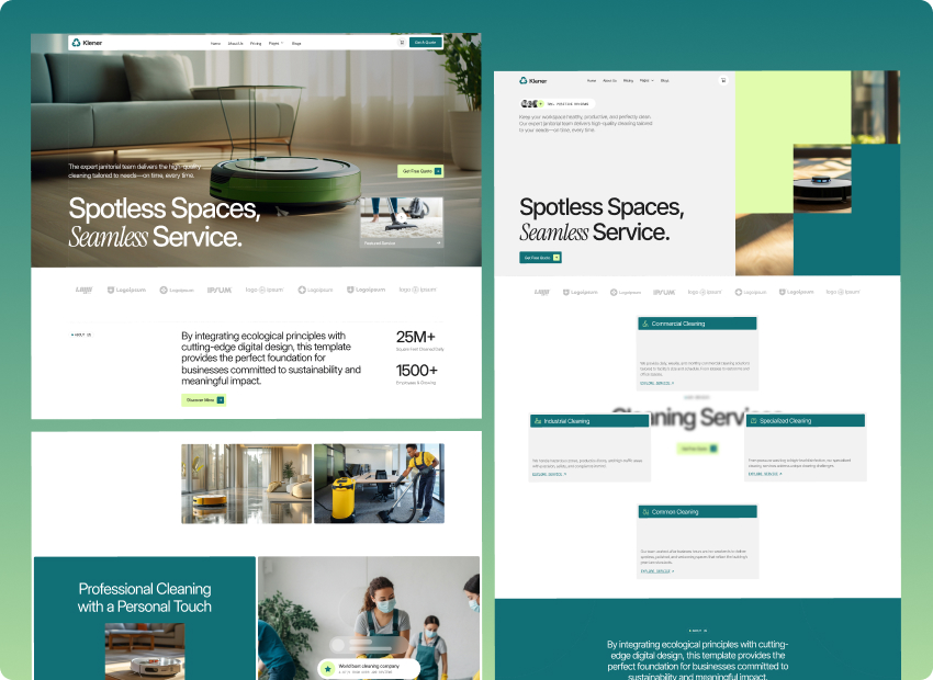 Klener – Commercial Cleaning Services Webflow Template