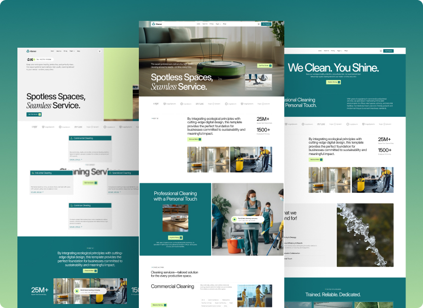 Klener – Commercial Cleaning Services Webflow Template