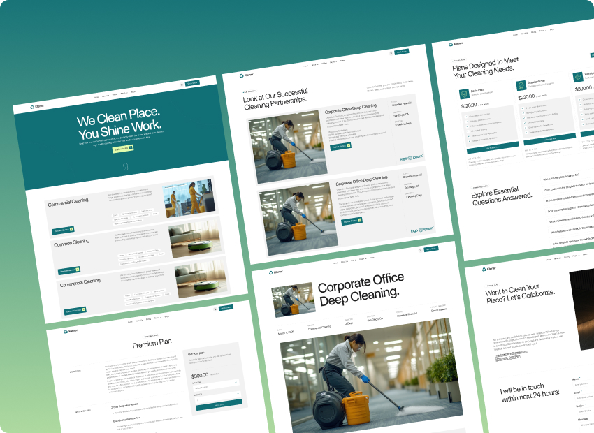 Klener – Commercial Cleaning Services Webflow Template