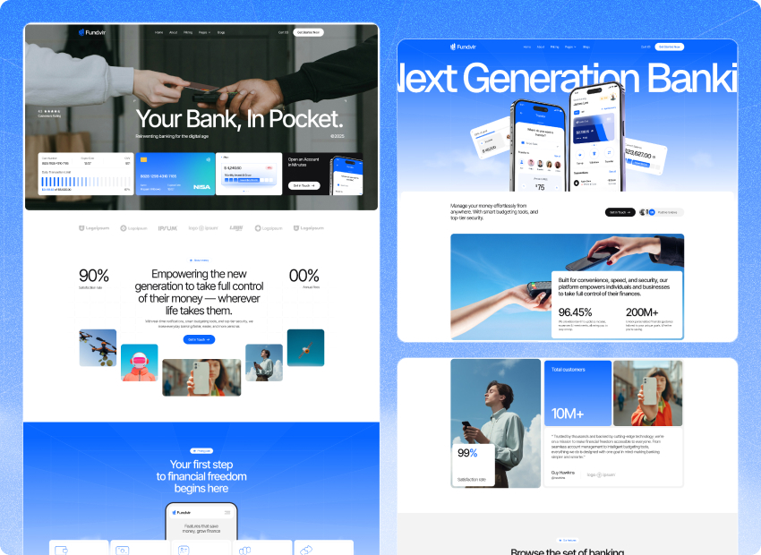 Fundvir – Digital Bank Webflow Template