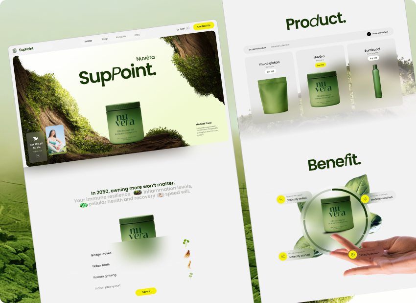 SupPoint – Modern Health & Nutrition Webflow Template