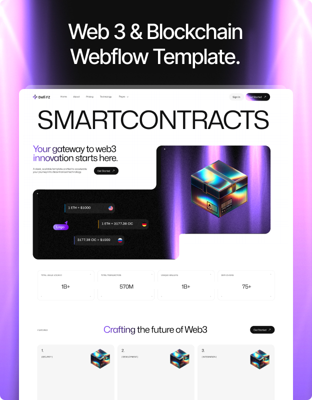 Defi FZ – Web 3 & Blockchain Webflow Template