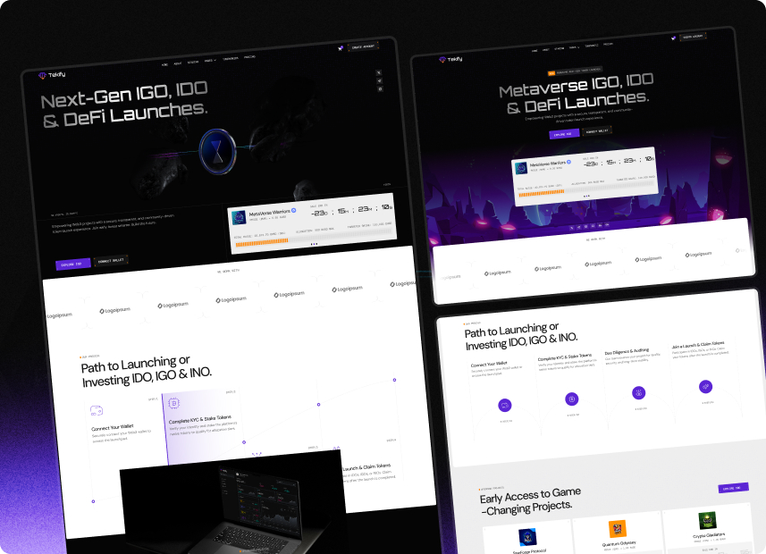 Tekify – Web3 IGO, Crypto, Defi Token Launchpads Webflow Template.