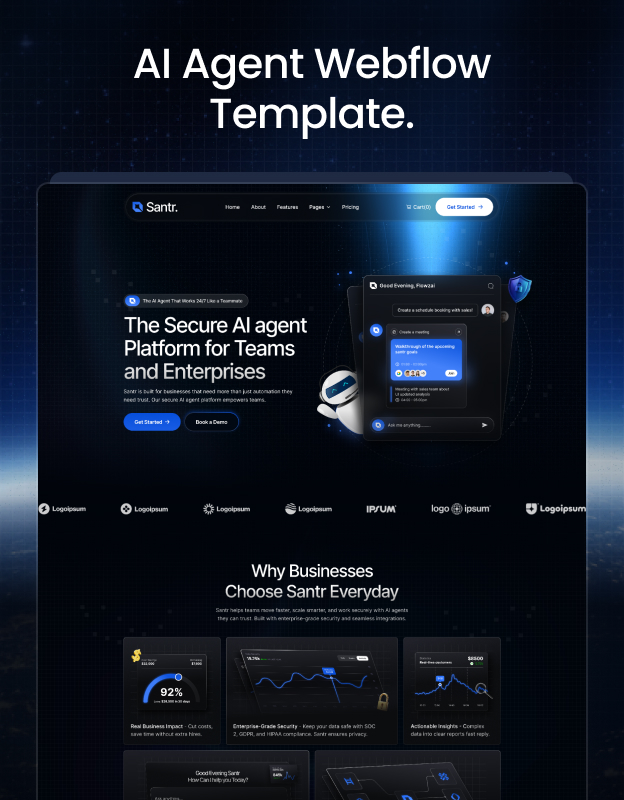 Santr - AI Agent Saas Webflow Template