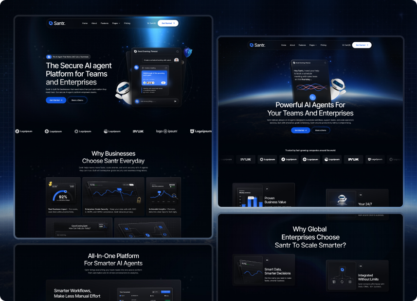 Santr - AI Agent Saas Webflow Template