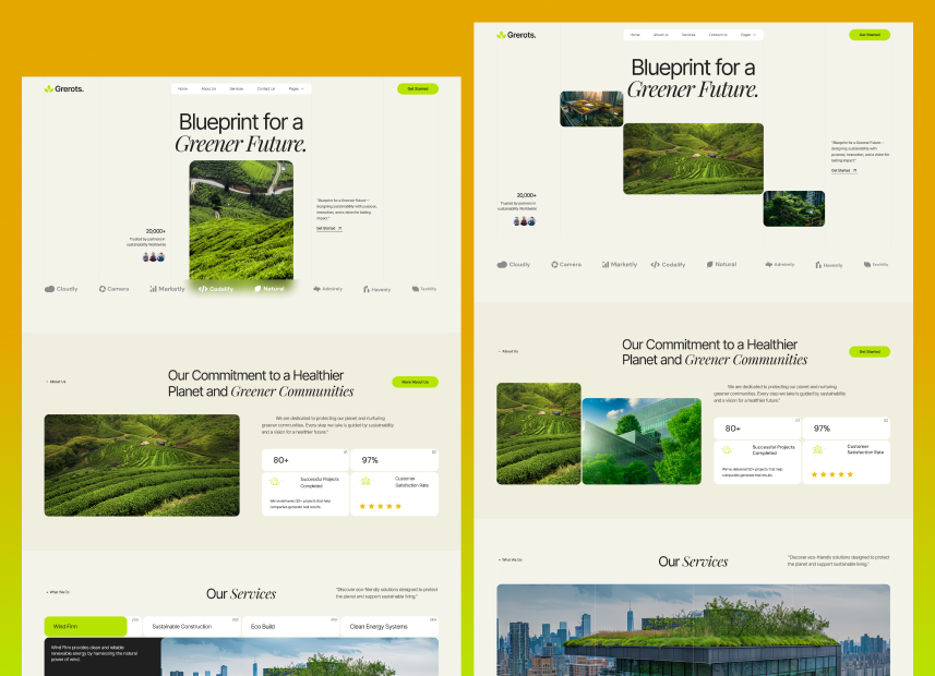 Grerots - Eco Friendly & Sustainability Webflow Template.