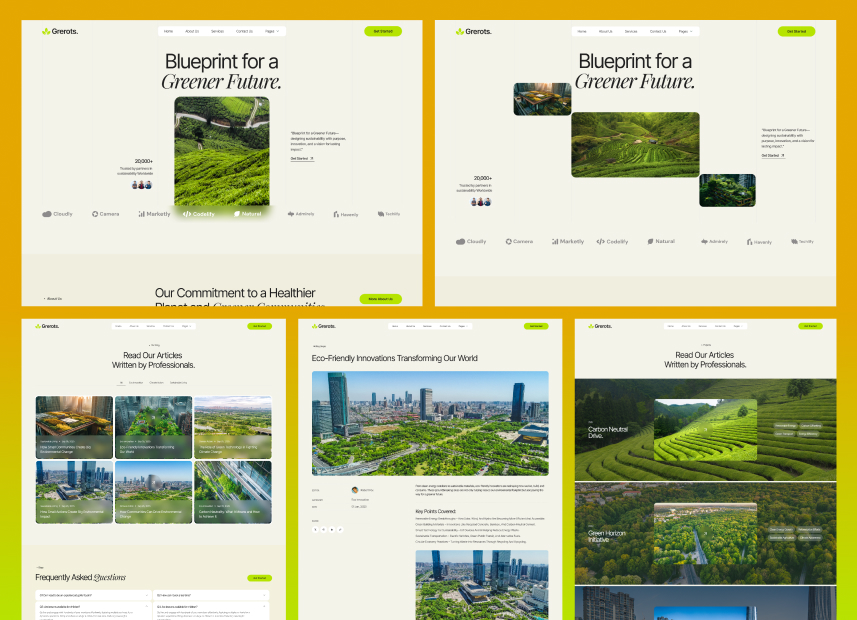 Grerots - Eco Friendly & Sustainability Webflow Template.