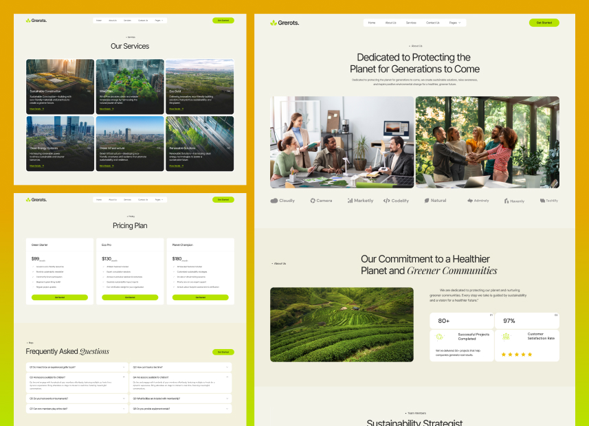 Grerots - Eco Friendly & Sustainability Webflow Template.