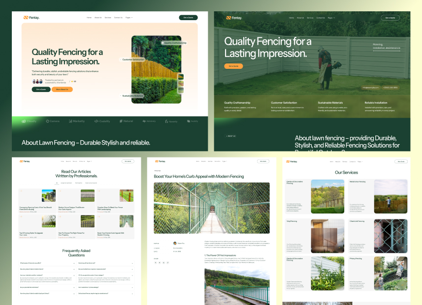 Fentay - Lawn Fencing Company Webflow Template.