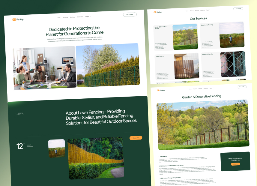 Fentay - Lawn Fencing Company Webflow Template.
