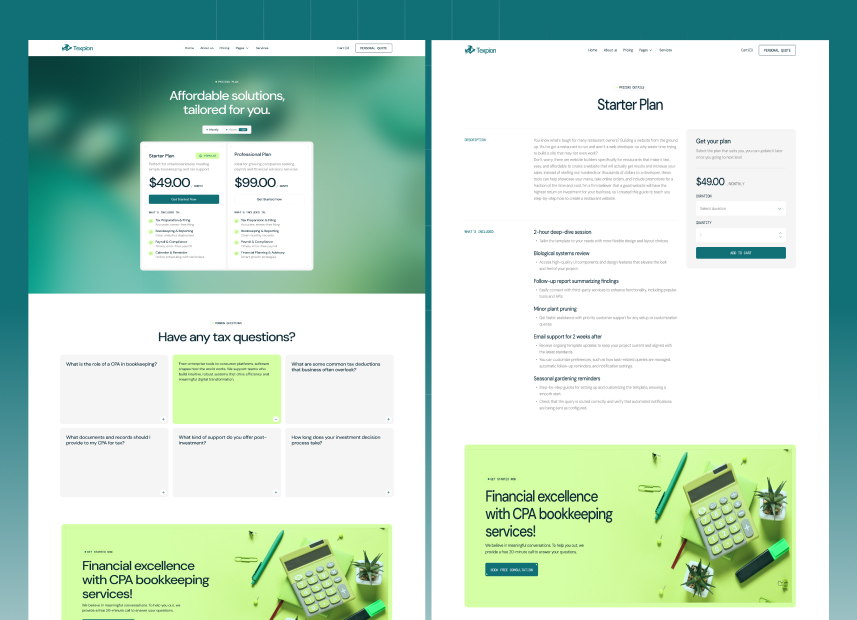 Texpion - Tax & CPA Bookkeeping Agency Webflow Template.