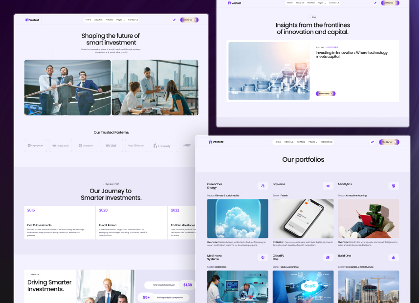 Vestest – Venture Capital Webflow Template.