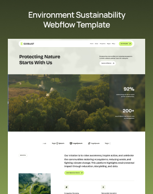 Ecoblust - Eco & Sustainability Webflow Template.