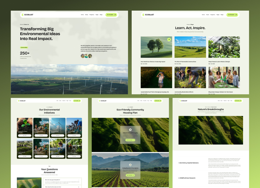 Ecoblust - Eco & Sustainability Webflow Template.