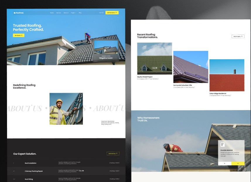 RoofHold - Roofing Company Webflow Template.