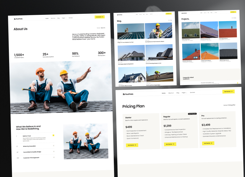 RoofHold - Roofing Company Webflow Template.