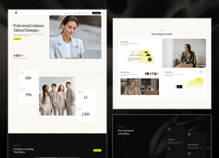 Optivue - Consulting & Coaching Webflow Template.