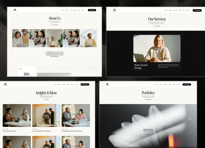 Optivue - Consulting & Coaching Webflow Template.