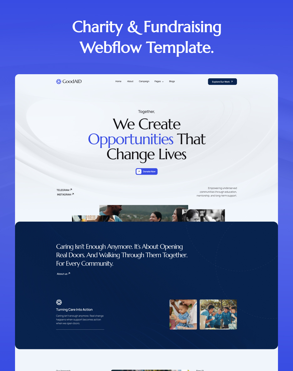 Goodaid - Charity & Fundraising Webflow Template.