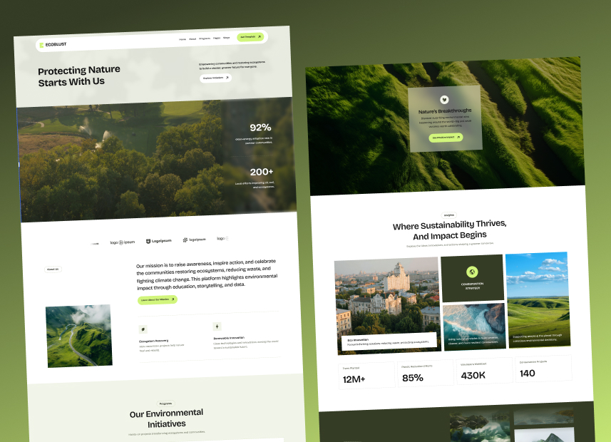 Ecoblust - Eco & Sustainability Webflow Template.