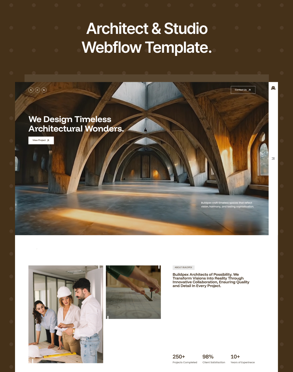 Buildpex - Architects & Interior Design Studios Webflow Template.