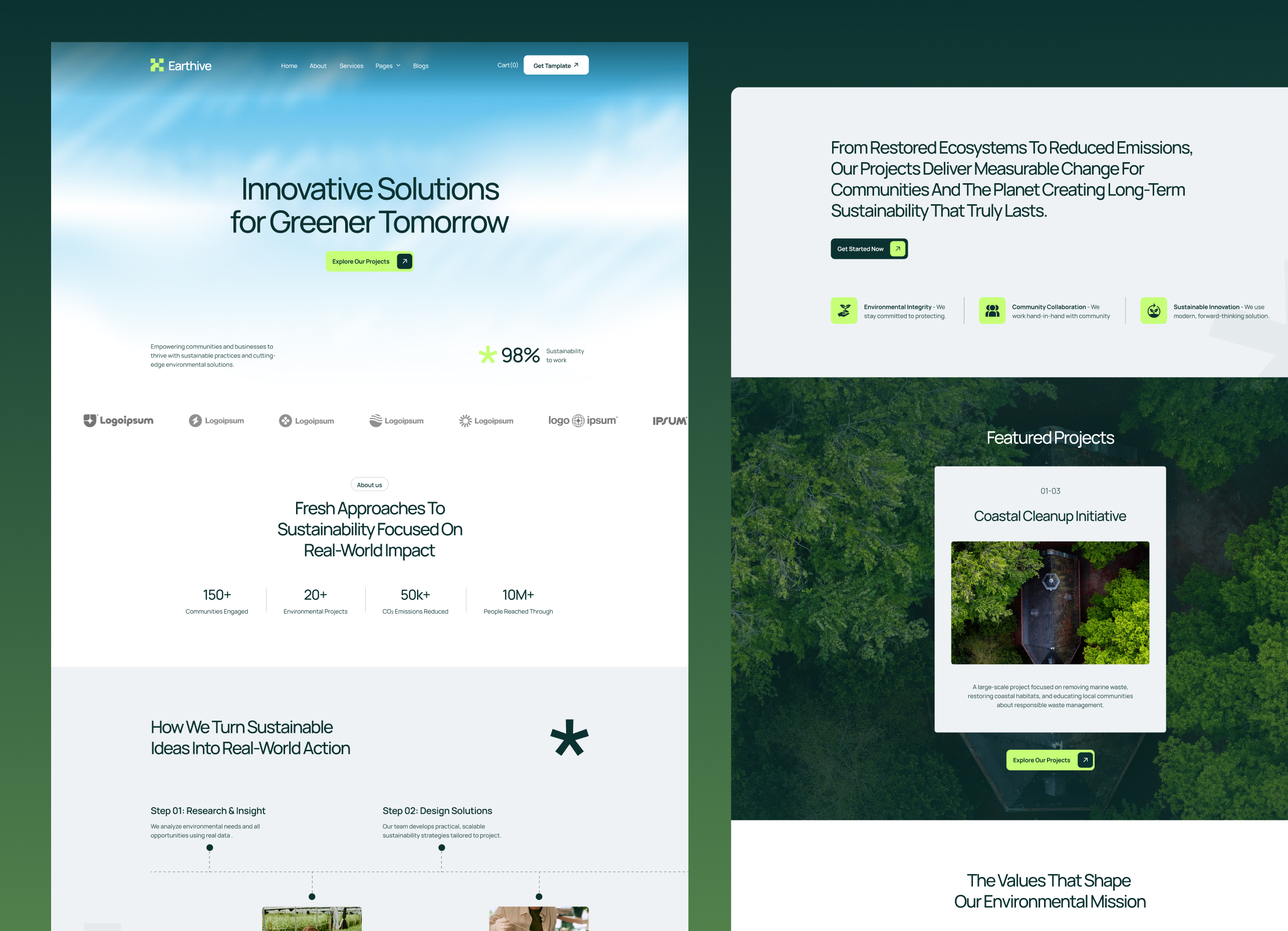 Earthive - Eco & Sustainability Webflow Template