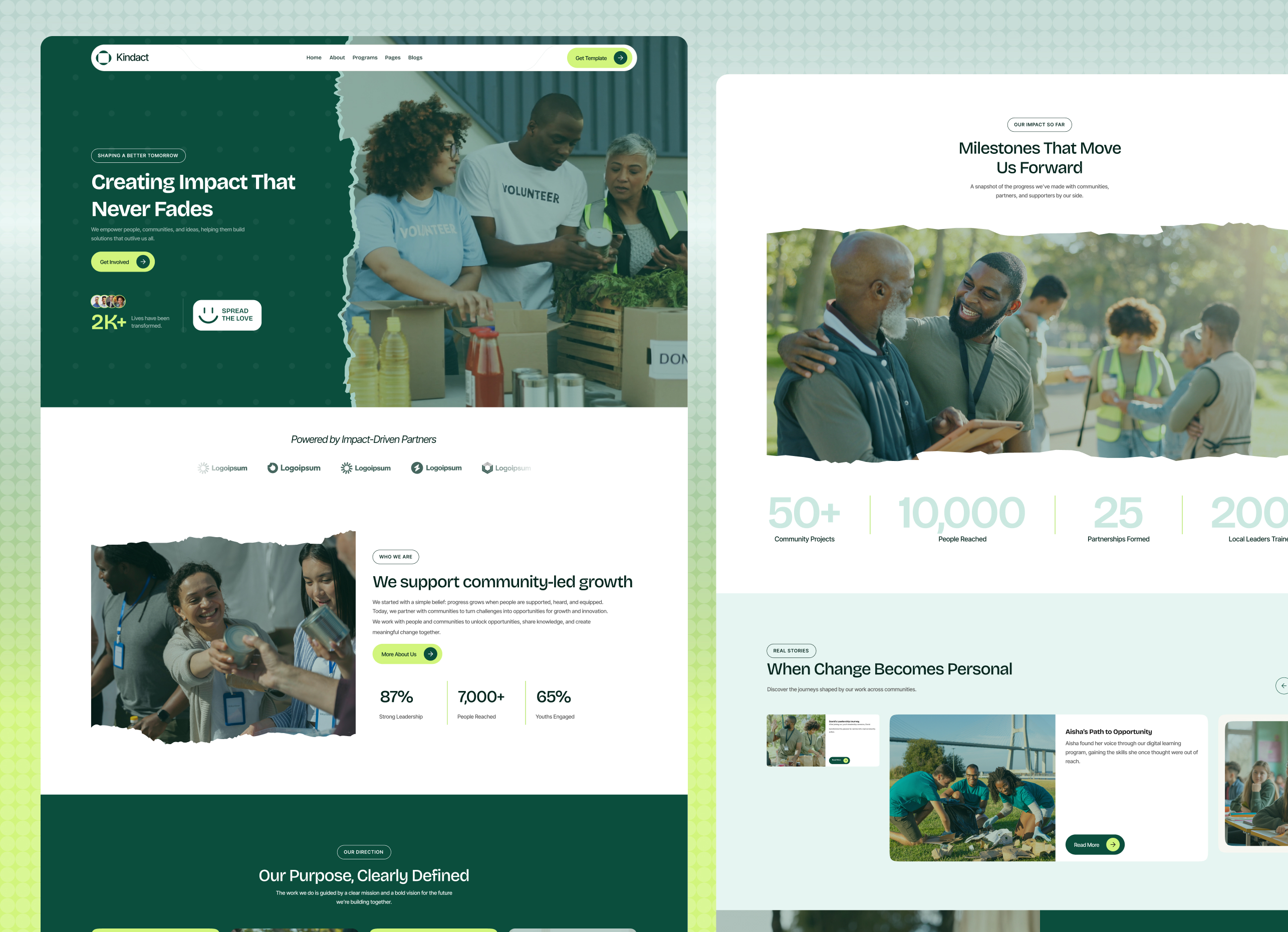 Kindact - NGO & Foundation Webflow Template.