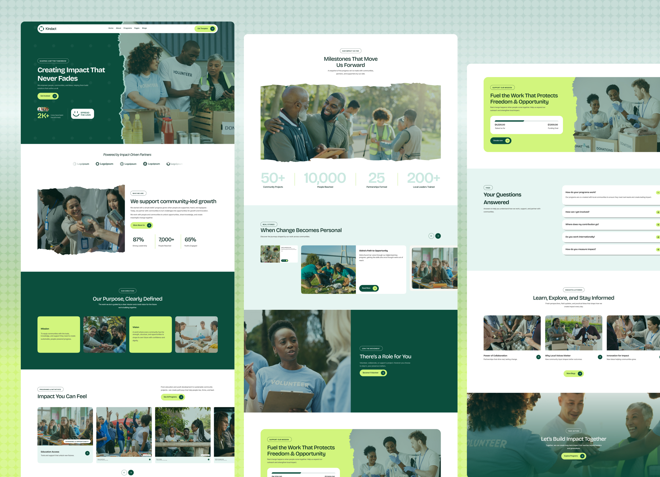 Kindact - NGO & Foundation Webflow Template.