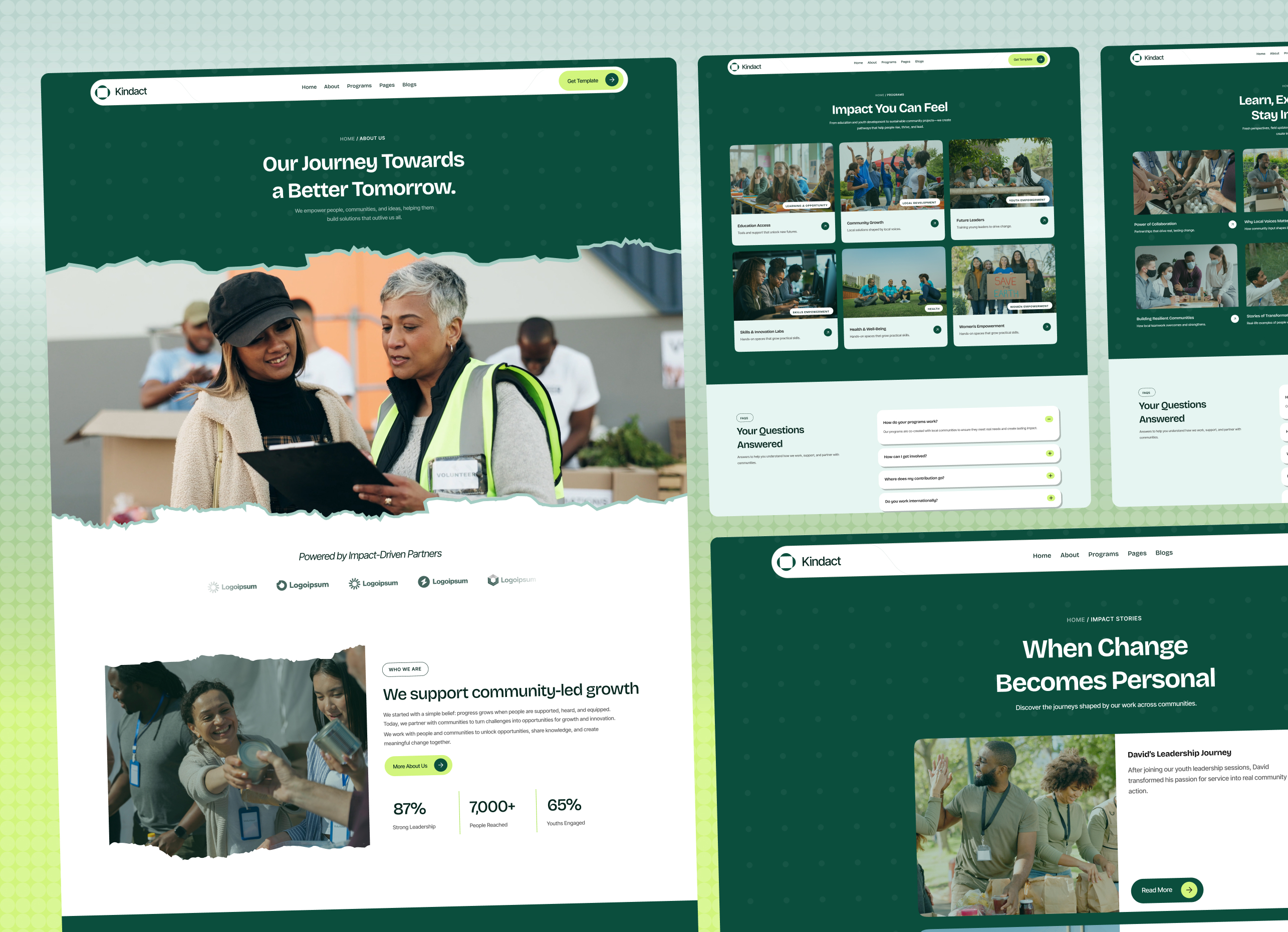 Kindact - NGO & Foundation Webflow Template.