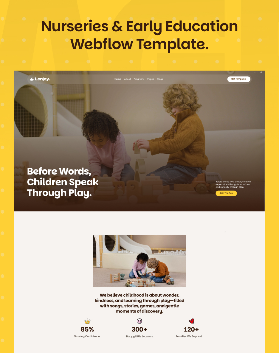 Lenjoy - Nurseries & Early Education Webflow Template.