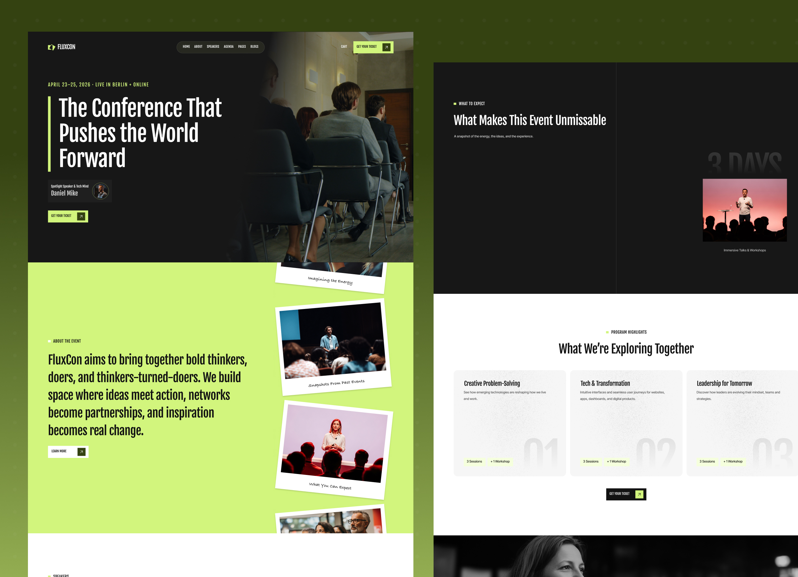 Fluxcon - Event and conference Webflow template.
