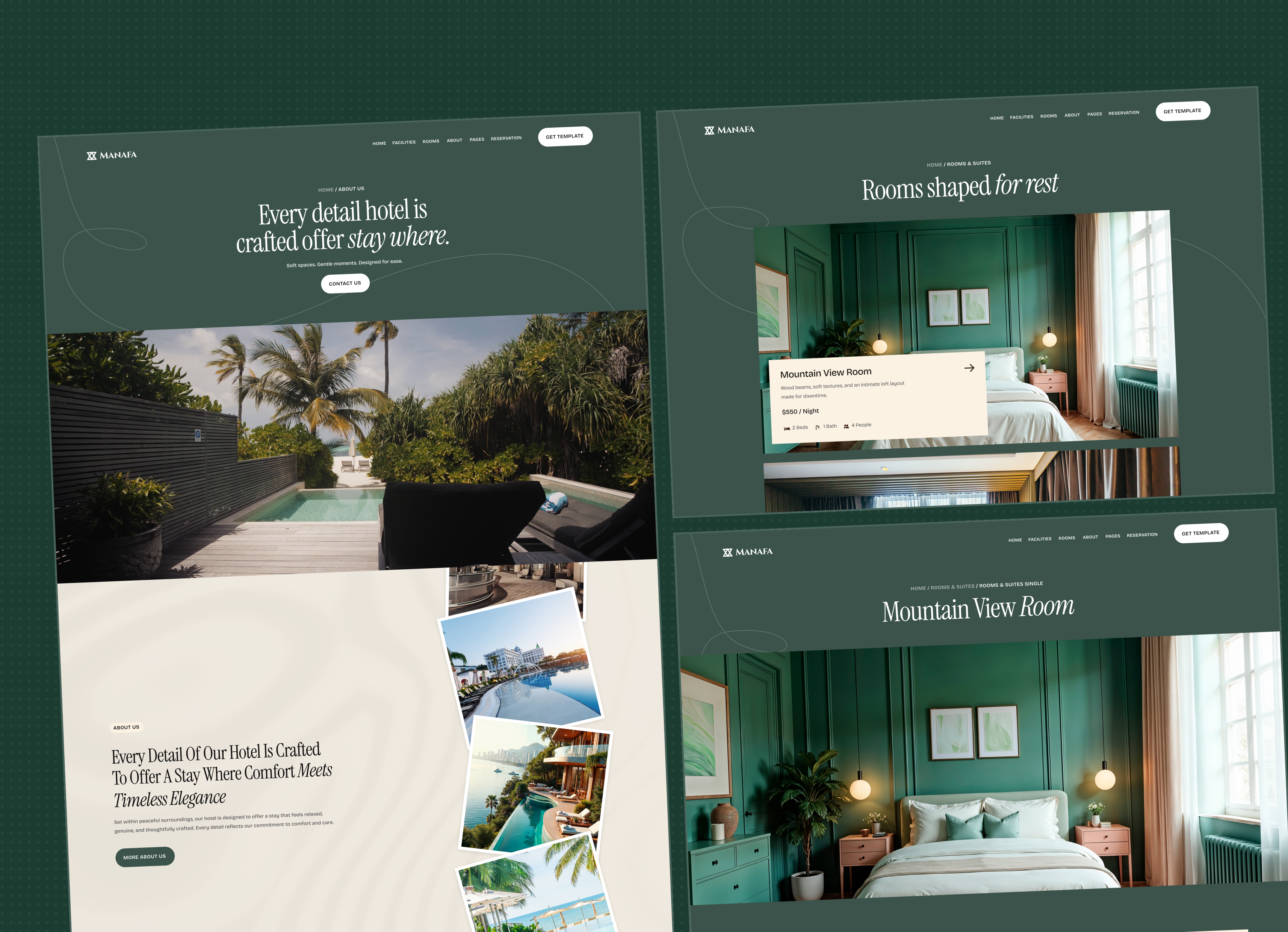 Manafi - Hotel & Lodging Webflow Template.