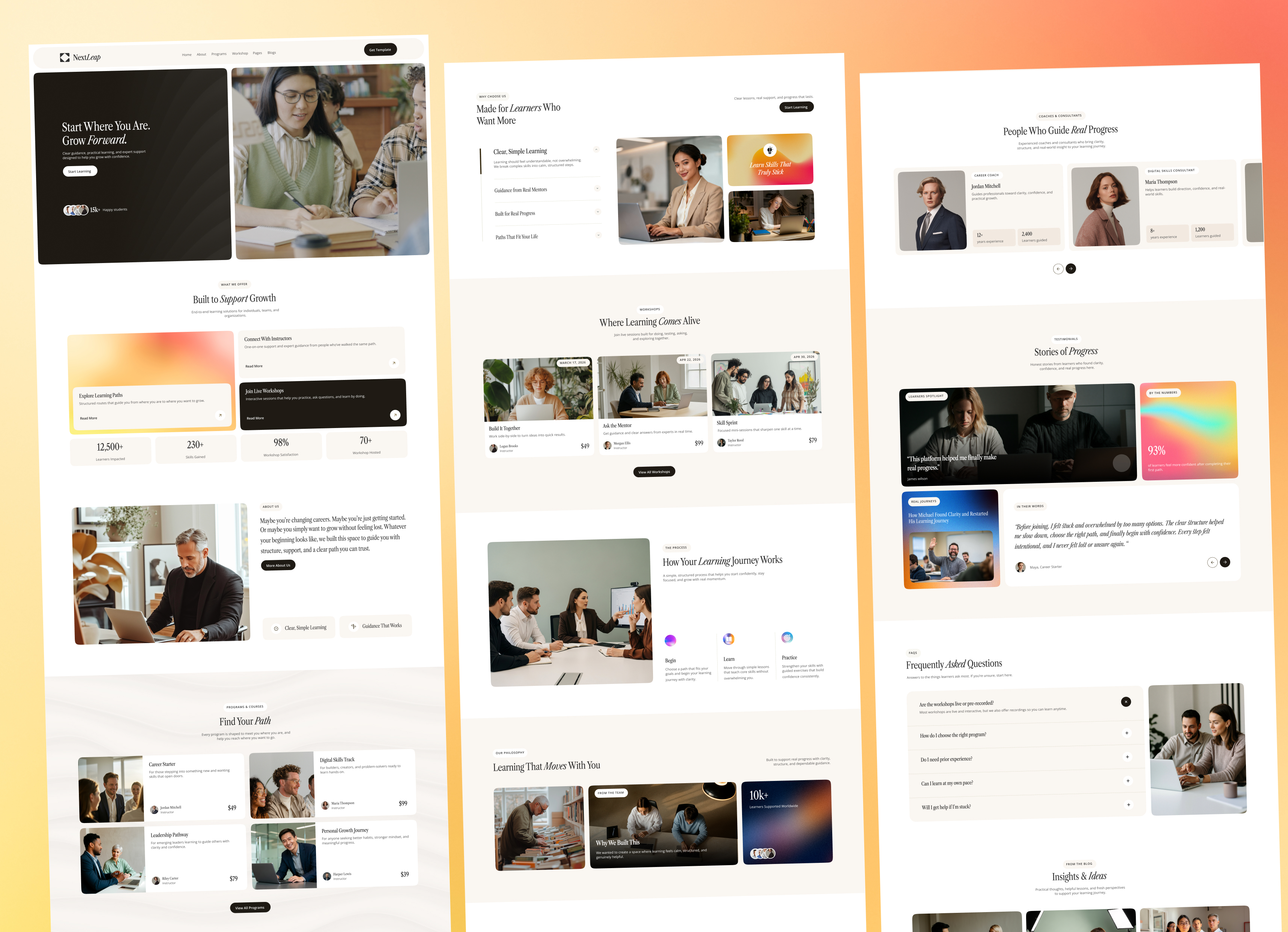 NextLeep - Coaching programs, schools, education Webflow template.