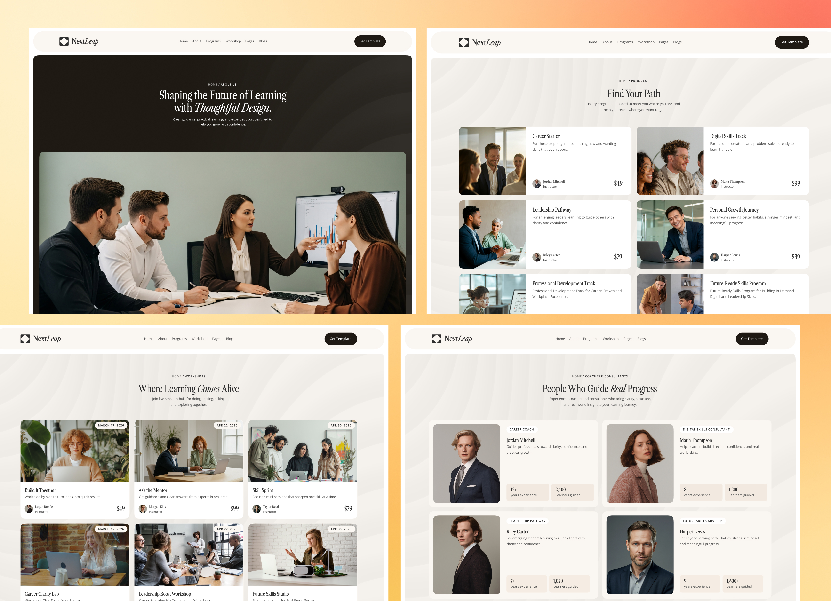 NextLeep - Coaching programs, schools, education Webflow template.