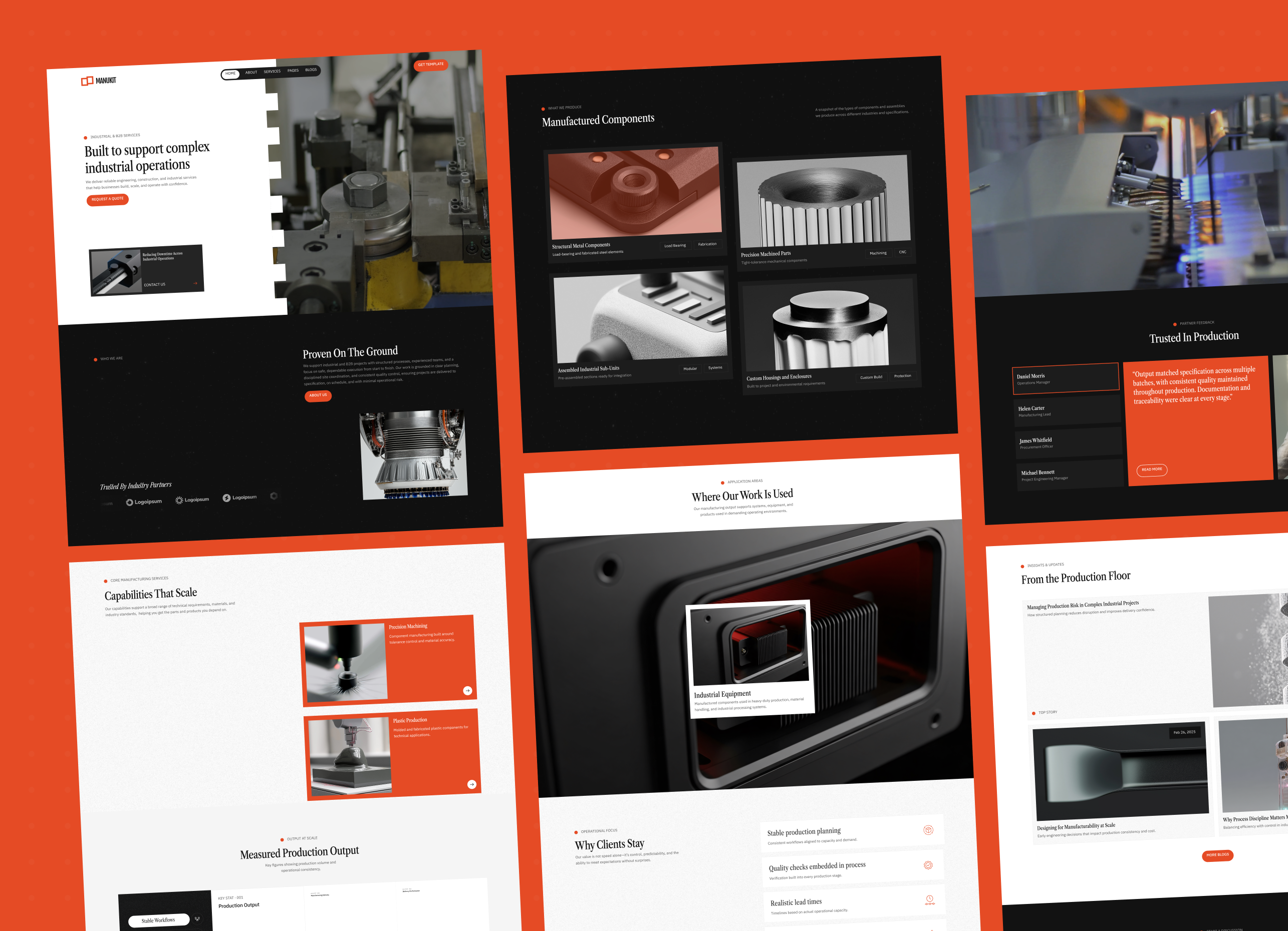 Manukit - Industrial and B2B service company Webflow Template.