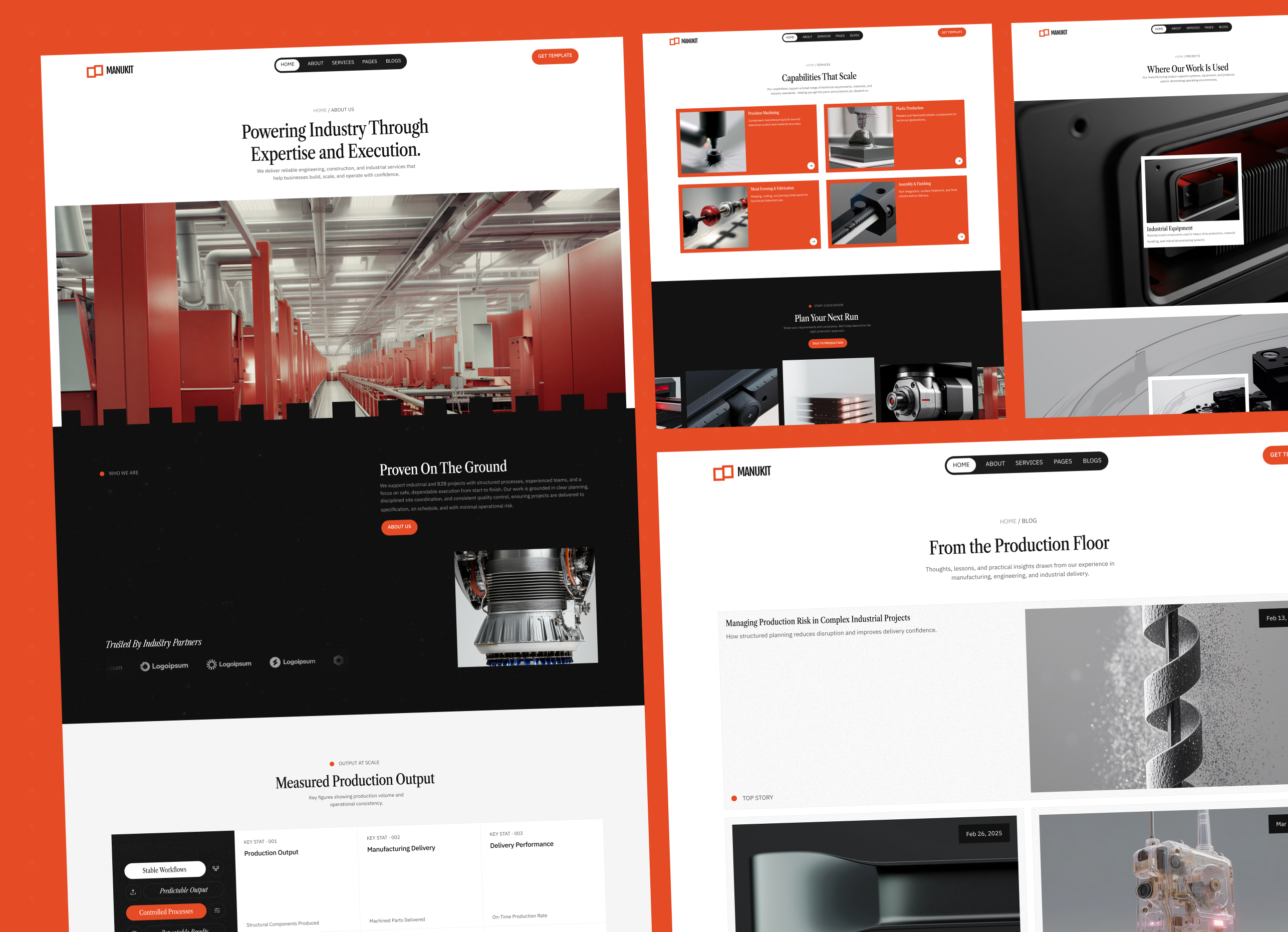 Manukit - Industrial and B2B service company Webflow Template.