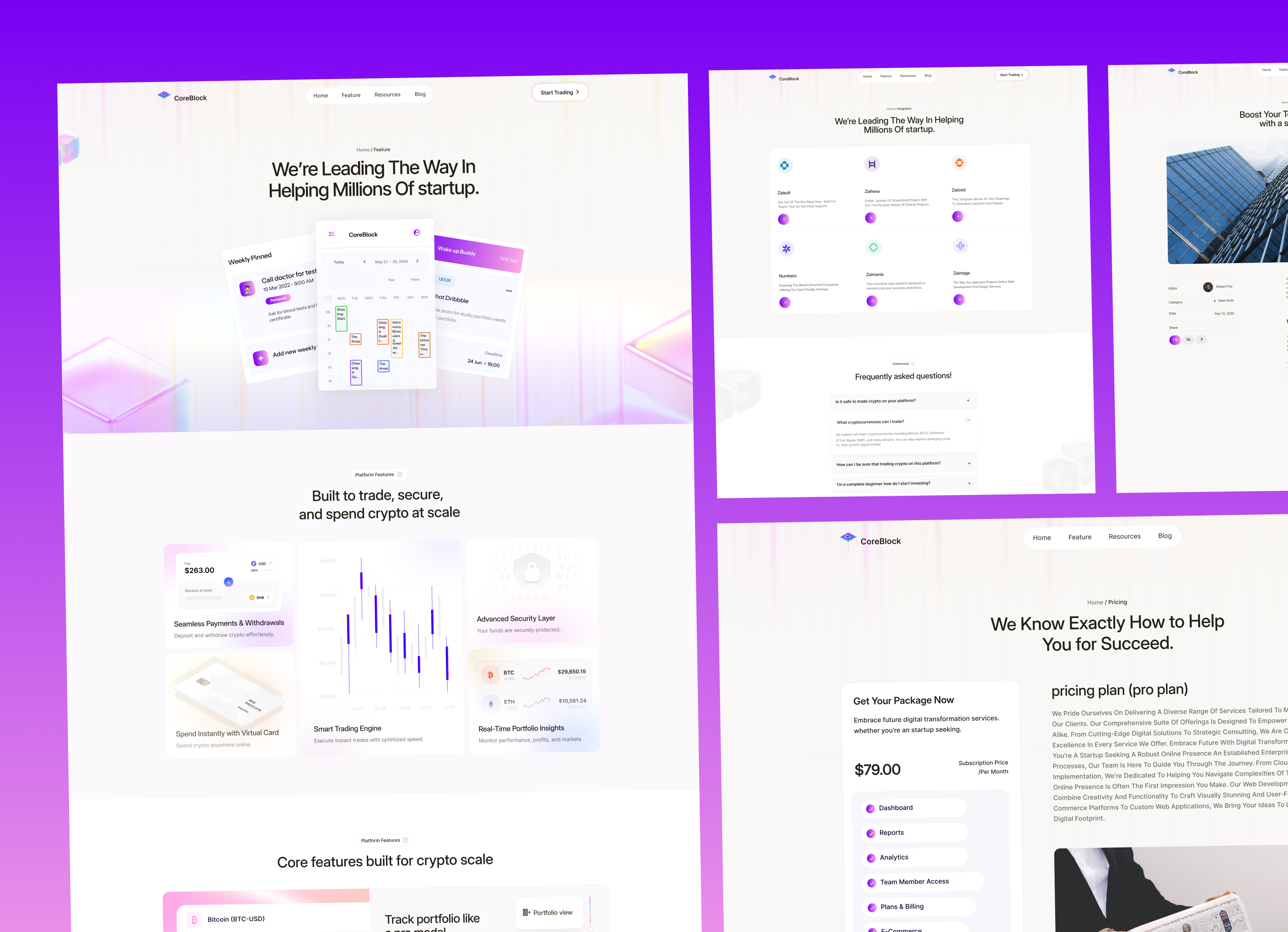 CoreBlock - Crypto Based Saas Webflow Template.