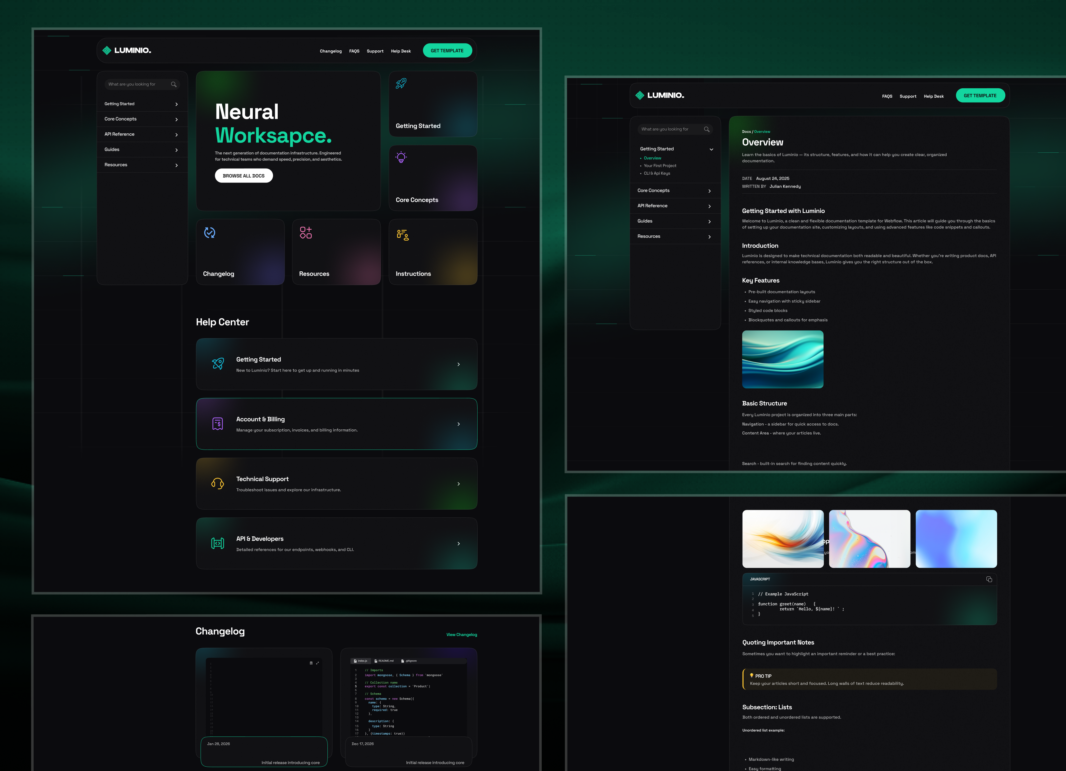 Luminio - Documentation & Knowledge Base Webflow Template.